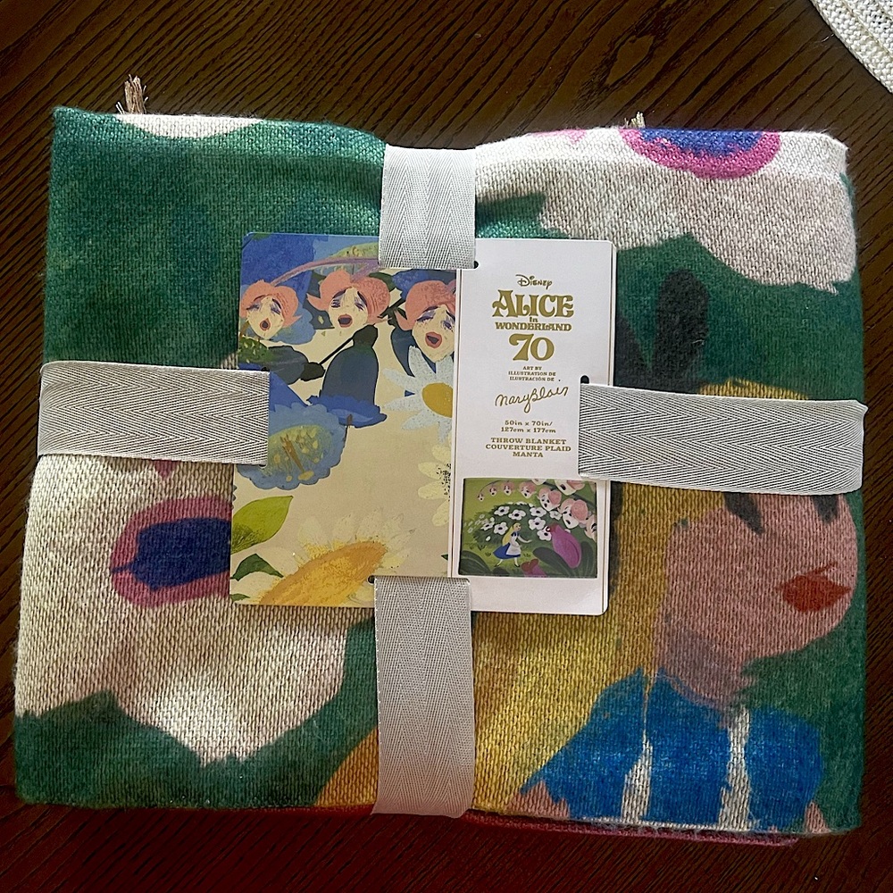 Disney Parks Alice in Wonderland 70th Anniversary Mary Blair Throw Blanket